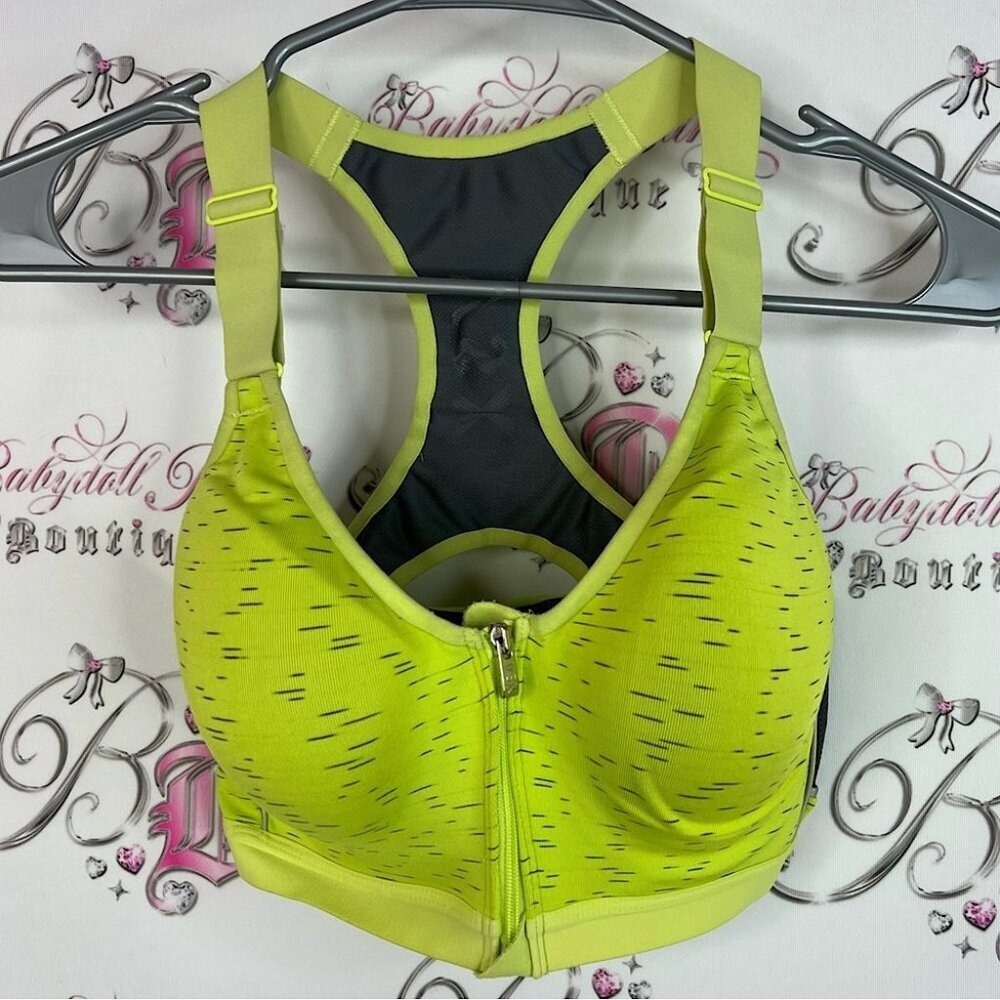 Victoria secret sport VSX zip up bra sports bra Women's Lime Green Sports Bra